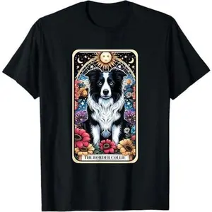 Border Collie Dog Tarot Card Collie Owner Lover Gifts T-Shirt