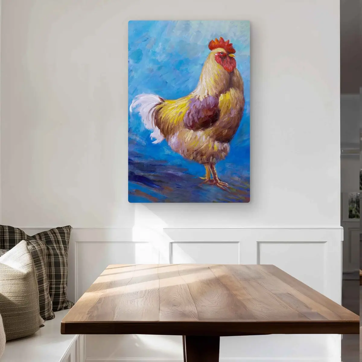 212 MAIN 24x36 in. Artistic Aluminum Metal Print Hanging Wall Art - Rooster Animal Artwork, Contemporary Farmhouse Kitchen Decor Ideas, Ideal Gift for Animal Lovers and Decor Enthusiasts