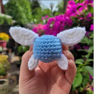 Handmade Crochet Navi Keychain from the Legend of Zelda - Blue & White Wings Design