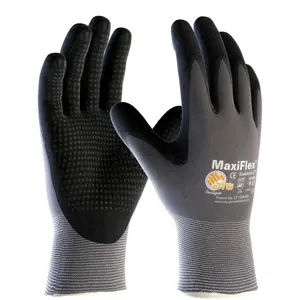 MaxiFlex 34-874 Ultimate Nylon Micro-Foam Nitrile Grip Work Gloves – Black Gray, 12 Pairs (Dozen)