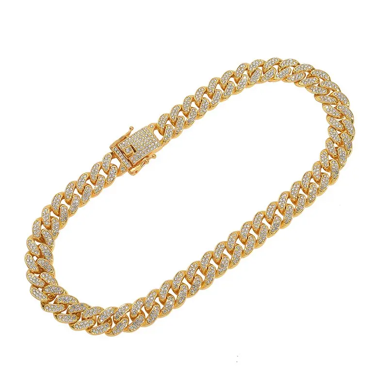 12mm Heavy Iced Out Cuban Chain Premium Simulated Diamond Necklace Hip Hop Jewelry Set for Rapper ️ Gold Silver Plated Drip Choker All Sizes 16-30 inch Luxury Gift for Him/Her