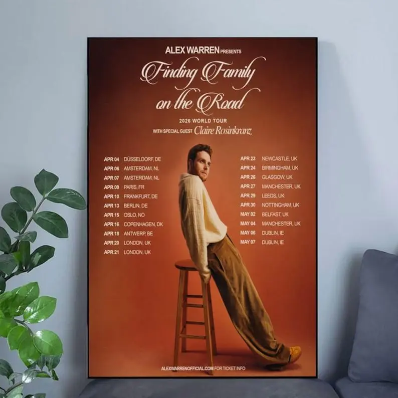[Unframed Poster] Alex Warren Finding Family on the Road Poster Verson 2, Alex Warren Tour 2026 Poster, Concert Wall Art, Music Fan Gift, Indie Pop Room Decor