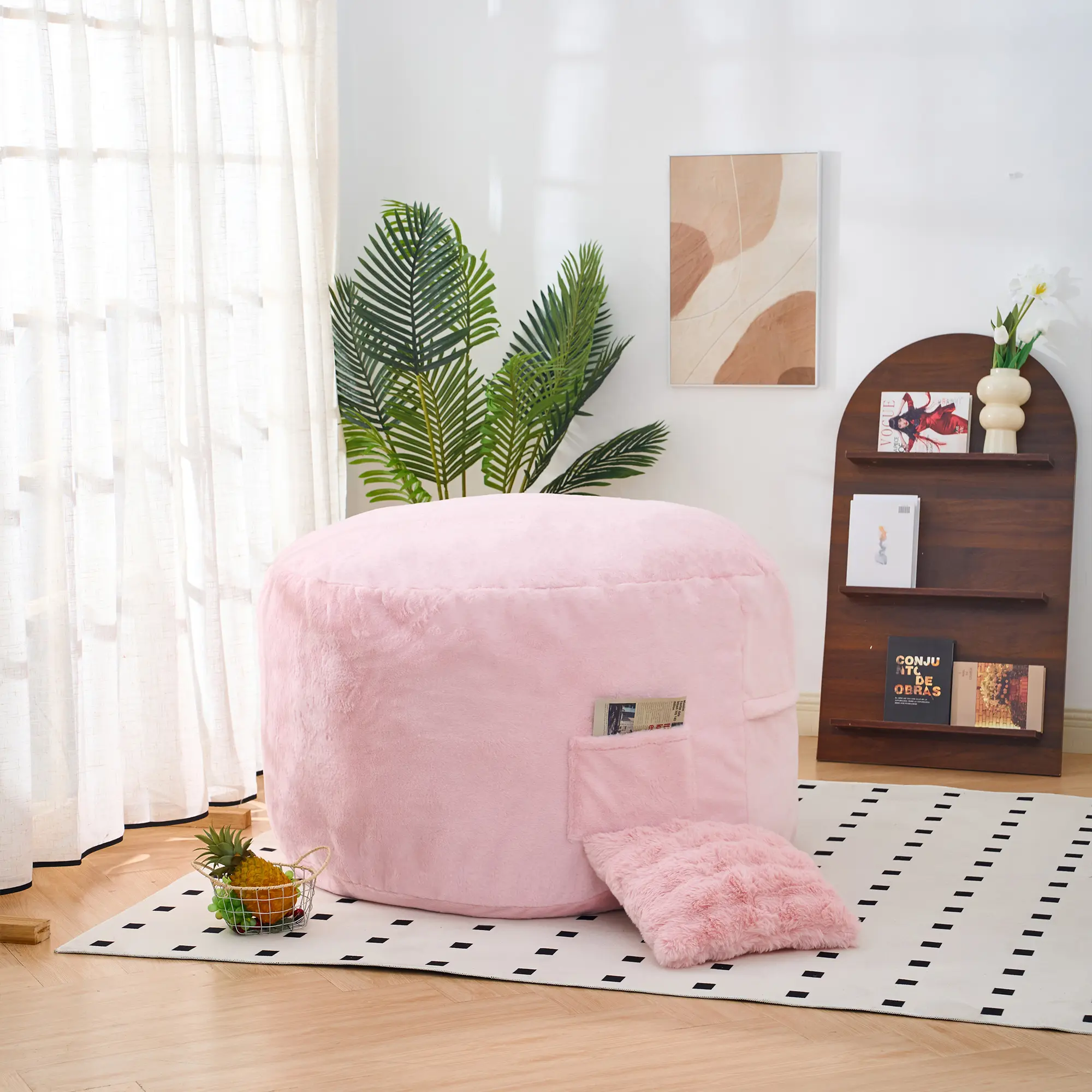 Lamerge Giant Bean Bag Chair Bed for Adults, Convertible Beanbag Folds from Lazy Chair to Floor Mattress Bed, Large Floor Sofa Couch, Big Sofa Bed, High-Density Foam Filling, Machine Washable