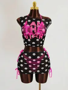 4-Piece Leopard Print Bikini Set, Backless Tie Strap Swimsuit for Summer Beach Vacation
