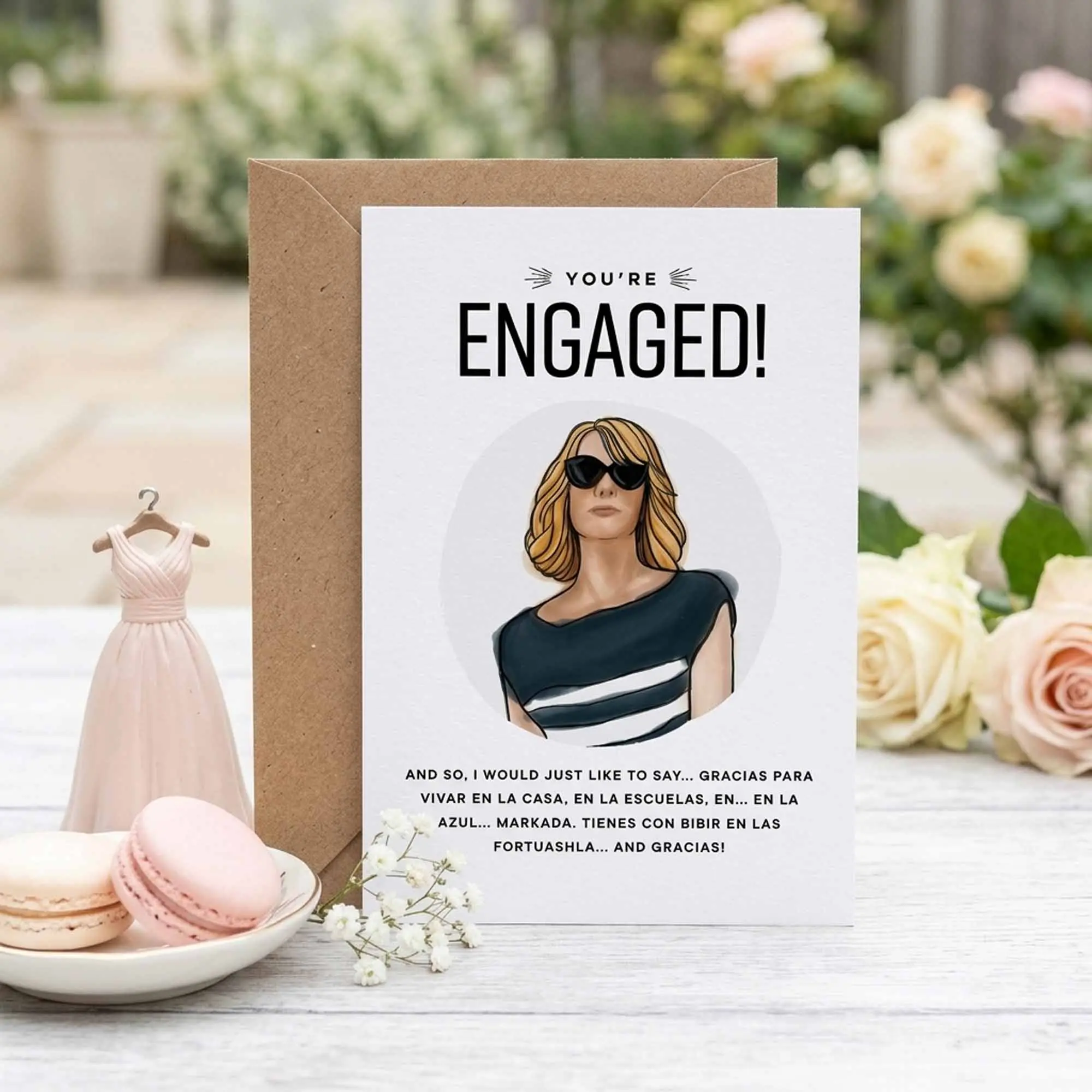 Bridesmaids You're Engaged Funny Engagement Congratulatory Greeting Card - Wedding Bridesmaid Invitation Card - Greeting Card For Movie Fans - Invitation Card