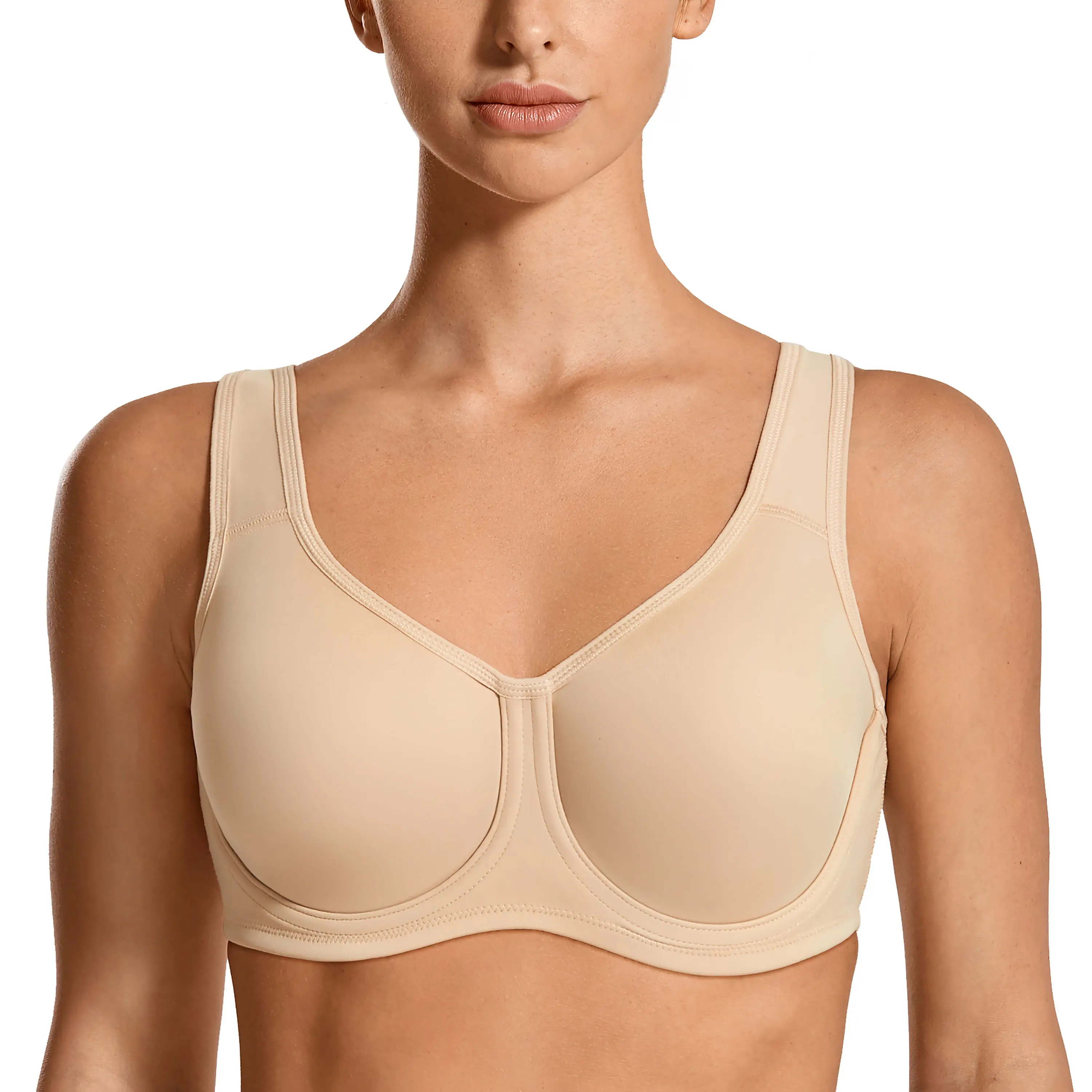 SYROKAN Women's Max Control Underwire Sports Bra High Impact Plus Size with Adjustable Straps Unlined Bra SYROKAN Women's Max Control Underwire Sports Bra High Impact Plus Size with Adjustable Straps Unlined Bra