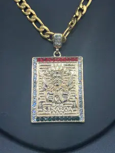 Jesus Malverde with 26" Necklace (24K Gold Filled)