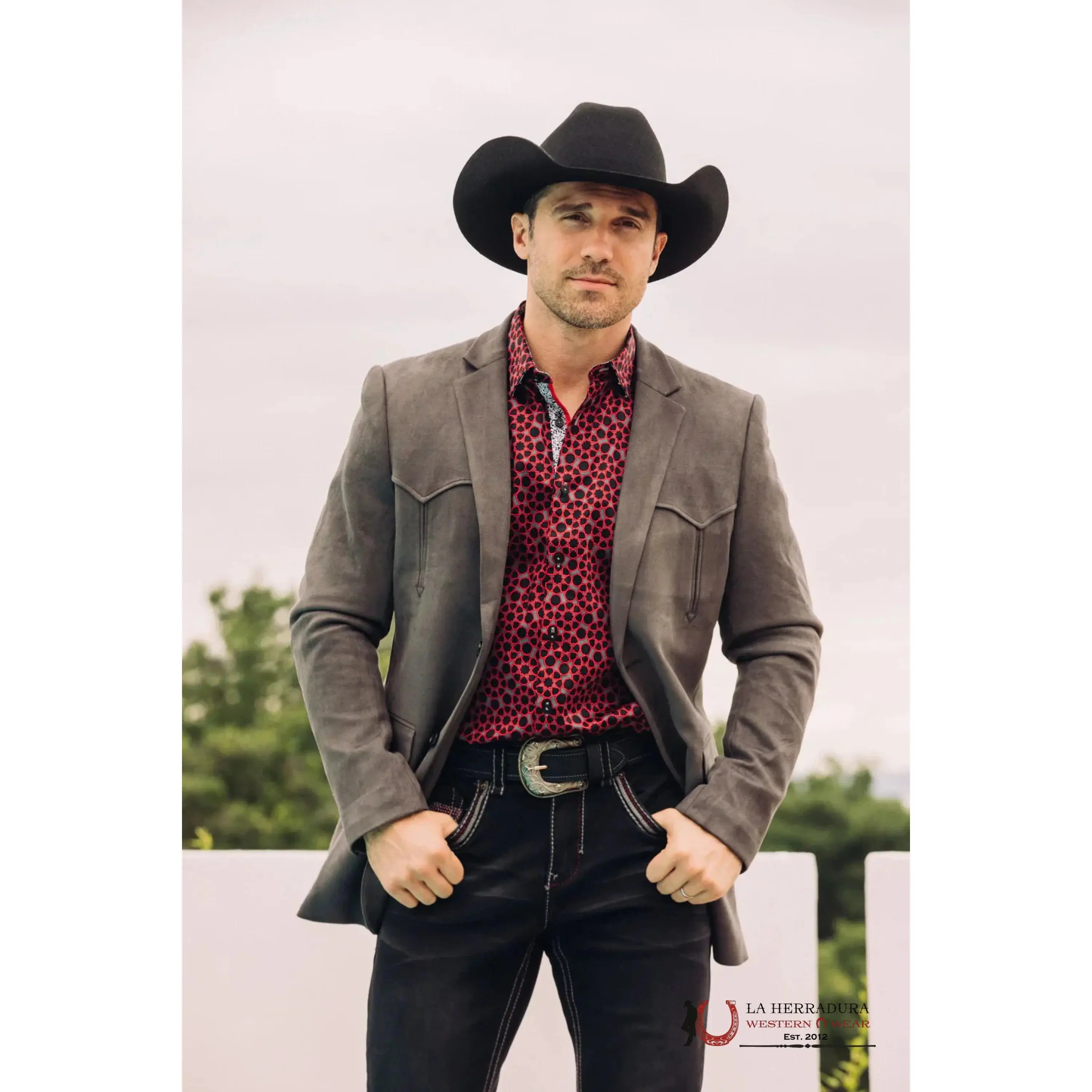 PLATINI CHARCOAL GAMUZA SUEDE BLAZER RANCHER -BLZ9445