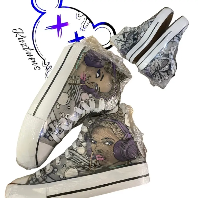 Custom Hand-Painted Canvas Sneakers by Kuztums