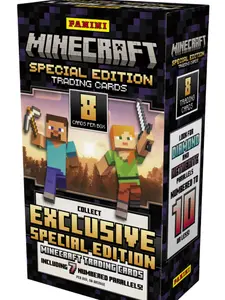Panini 2025 Minecraft Special Hobby Edition Trading Cards Ultra Rare Obsidian Color Blast & Milestones Inserts 8 Cards Per Box