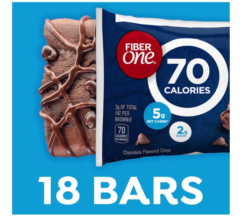 Fiber One 70 Calorie Brownies, Chocolate Fudge Snack Bars, Mega Pack, 18 Ct, 16 oz