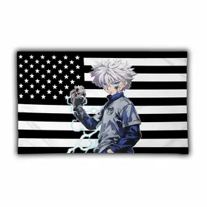 Killua Zolldyck Hunnter X Hunnter Tapestry Flag, Wall Hanging Tapestry Flag, Durable Polyester with Brass Grommets, Gift for Fans | GN260226.R2811.ID00