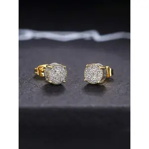 Dai DaiElegant Stud Earrings with Cubic Zirconia Decoration, Unisex Fashion Jewelry for Daily Wear, Perfect Gift for Any Occasion