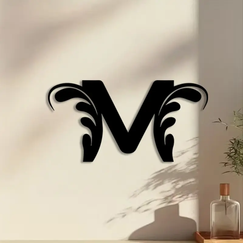 1pc Modern Minimalist M Letter Metal Wall Art, Modern Minimalist M Letter Statue Mural, Perfect for Living Room, Entryway, Home Decor, New Year Decor, Ideal Gift for De Lovers weird home decor