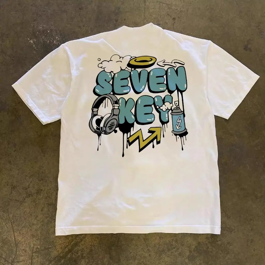 SEVEN KEY Korean Style T-Shirt | Unisex Streetwear Tee | 100% Cotton Short Sleeve Top for Men & Women | Trendy Casual Fashion Shirt | SKU vmxqtrkpaz