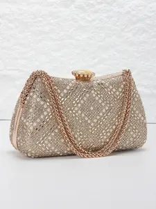 Women's Evening Clutch Bag, Party Clutch, Crystal-Studded Handbag, Luxurious Details, Sparkling Clutch Wallet, Includes Shoulder Chain for Crossbody Wear, Suitable for Weddings, Parties, Formal Occasions