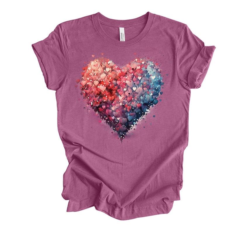 Bella Canvas Heart T-Shirt, Watercolor Heart Valentine's Day Tee - Unisex Bella Canvas Shirt
