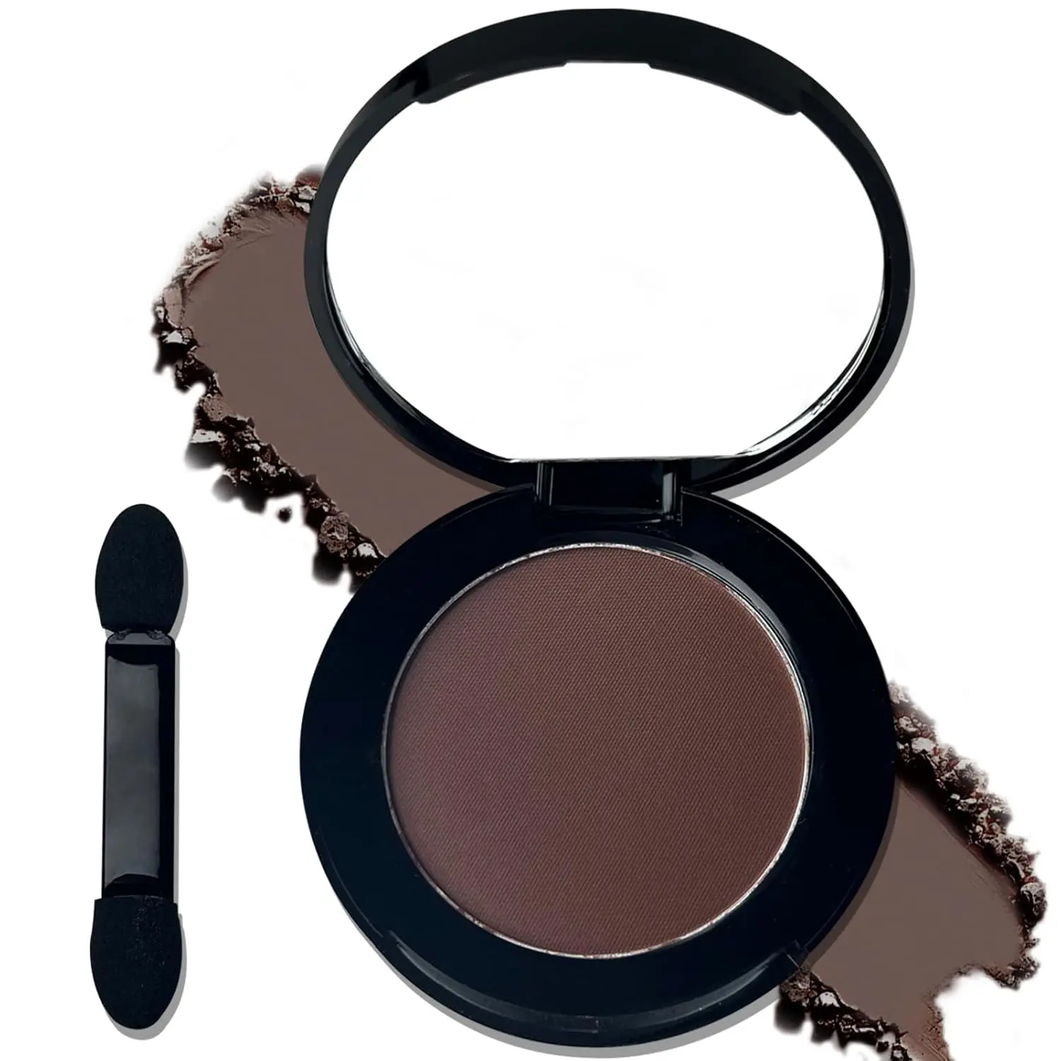 Brown Single Eyeshadow with Mirror,Matte Coffee Eye Shadow for Halloween Makeup