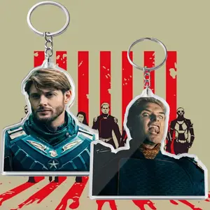 Homelander Soldier Boy Acrylic Keychain Set, The Boys Villain Keyring, TV Series Character Bag Charm, Funny Anti Hero Pendant Gift for Fans