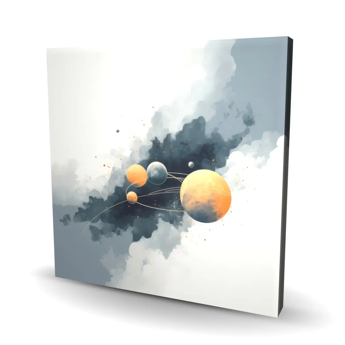 Pictorem C1RC3636LE0SX6 36 x 36 in. Circle of Planets - Orange Canvas Wall Art for Home Decor