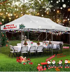 10x20ft Commercial Pop Up Canopy Tent Heavy Duty Waterproof UV Protection Oxford Outdoor Shelter Easy Setup With Carry Bag For Camping Party Backyard Market Events