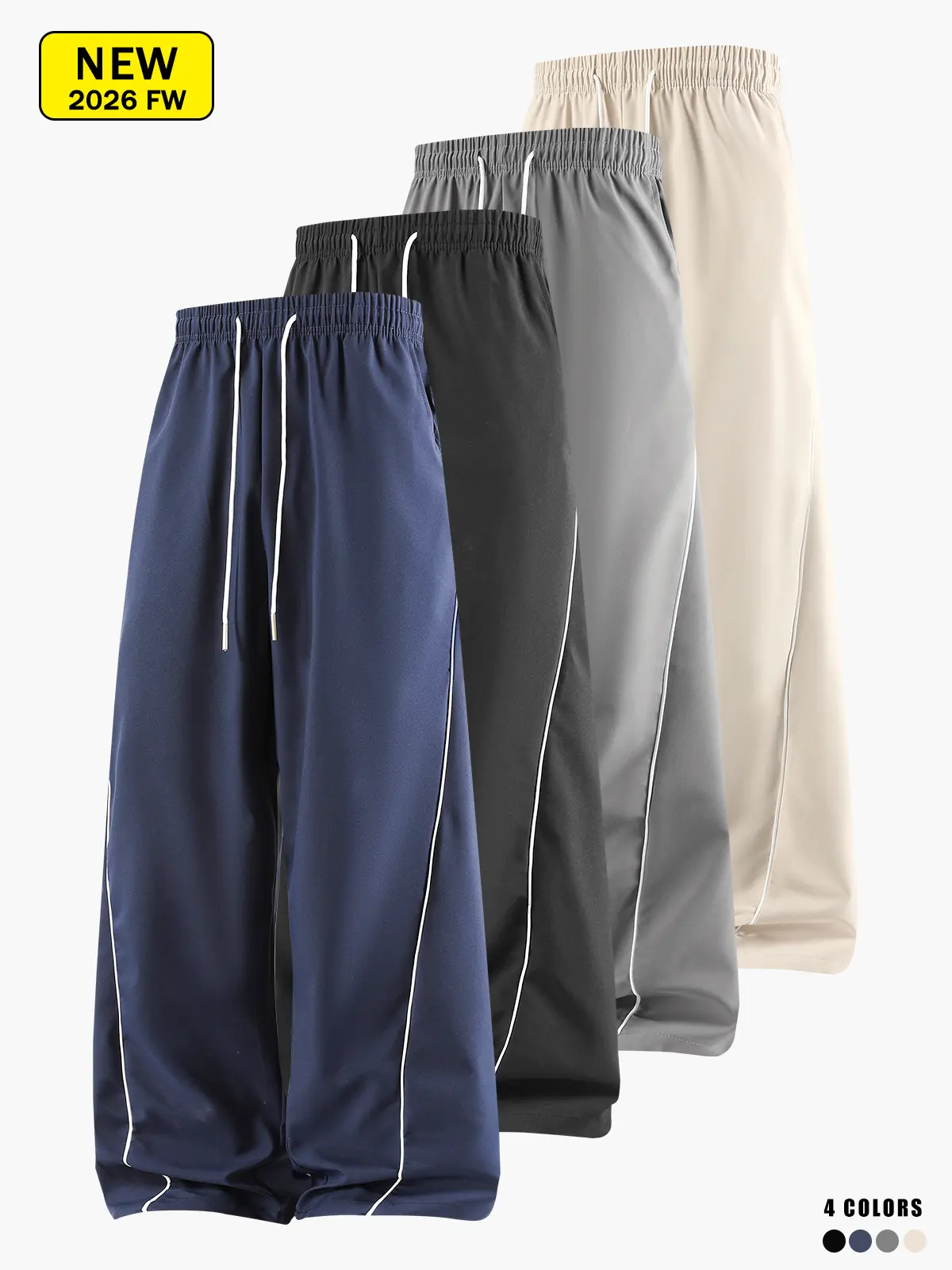Men’s striped casual long pants for spring and autumn, featuring a loose straight-leg fit, suitable for jogging, hiking, climbing, fitness, and other outdoor activities.