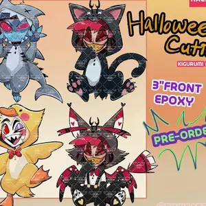 Hazbin Hotel Halloween Keychains Vox Alastor Lucifer