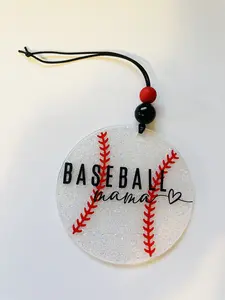 Baseball Mama Rearview Mirror Charm Baseball Mama Rearview Mirror Charm