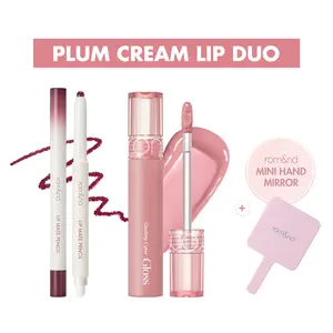 [rom&nd Official Shop] rom&nd Cream Nude Lip Duo (Color Gloss 4.0g & Lip Pencil 0.5g), Effortlessly Define & Enhance Your Lips, Naturally Fuller Look, Creamy Texture for Soft Nude Lip Expression