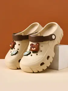 Women's Comfortable Eva Hole Shoes, Cute Cartoon Design, Casual Above Ankle Half Slippers, Lightweight Beach Slippers, Size 35-40, All Seasons