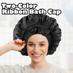 Double Layer Satin Lined Hair Bonnet with Tie Band – Silk Bonnet for Women’s Curly Hair Sleeping