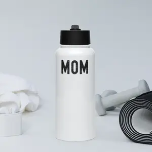 MOM - Stainless steel water bottle with a straw lid