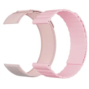 TOOBUR 2-in-1 Watch Band Set: 22mm Silicone Magnetic + Nylon Strap, Soft & Secure,Universal Model,Pink/Black