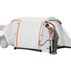 VEVOR Inflatable SUV Tent with Awning, 8x 6.7 ft 3-Season SUV Tailgate Tent with Ventilated Doors Mesh Window, PU2000mm Waterproof Car Rear Hatch Tents for Outdoor Camping - Air Pump Included