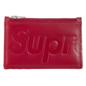 Supreme Leather Zip Card Holder (FW25) Red by StockX