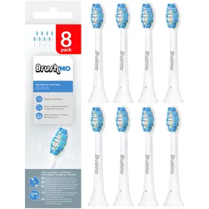 Brushmo Soft Bristle Replacement Toothbrush Heads for Philips Sonicare Optimal Gum Health HX9033, White - Pack of 8 - Comfort Daily Oral toothbrush Sonicare-Compatible Toothbrush