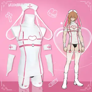 Men’s Bunny Nurse Cosplay Costume Set Anime Kawaii Role Play Outfit Halloween Party Costume