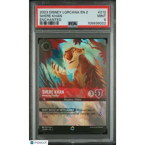 Shere Khan 2023 Disney Lorcana EN 2-Rise Of The Floodborn #212 Enchanted PSA 9