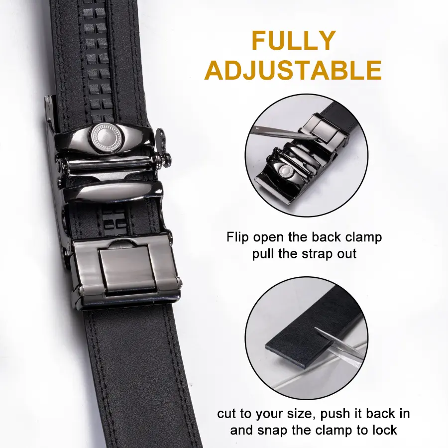 Ailisus Mens Belt Leather Easy Release Ratchet Belt for Business Casual Dress Belt with Adjustable Buckle For Mens Festival Gift SpringStatements Ailisus Mens Belt Leather Easy Release Ratchet Belt for Business Casual Dress Belt with Adjustable Buckle For Mens Festival Gift SpringStatements
