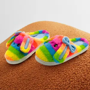 Women's Comfort Bunny Slippers - Cute Bow, Plush And Comfortable, Cartoon Bunny Pattern, Machine Washable, Suitable For Indoor And Outdoor Use Girl Footwear