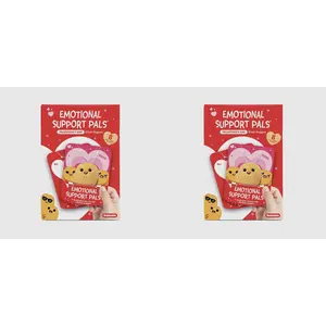 Emotional Support Pals Valentine Exchange Cards 8 Pack 16 Total Cute Chicken Nugget Design for Fun Gifting Meme Theme