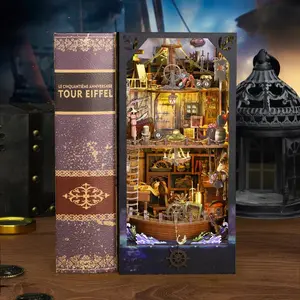3D Puzzle Dollhouse Kit with Miniature Furniture and LED Lights, DIY Miniature Wooden House Model for Teens and Adults, Creative Birthday Gift Idea Without Glue or Batteries, Miniature Set