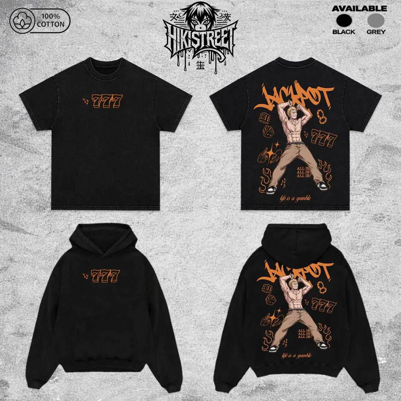 [HikiStreet] Vintage Hakari Kinji Acid Washed T-Shirt Unisex Oversized Anime Manga T-Shirt Heavyweight Cotton Tee for Anime Fans, Jujutsu Kaisen merch, T-shirt anime gift, Anime Streetwear, graphic tees
