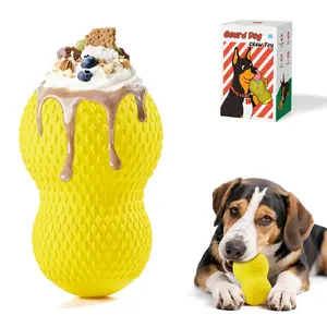 Potaroma Dog Chew Toy for Aggressive Chewers – Freezable Treat-Dispensing Toy with Irregular Bounce, Natural Rubber, for Medium & Large Breed, Teething 5 Inches