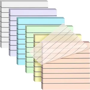 3x3 Inch Transparent Sticky Notes 300 Sheets, Clear Translucent Lined Self-Adhesive Memo Repositionable Reminder Pad for Office, College Students, Planners, Journals, School Supplies (Bright Morandi)