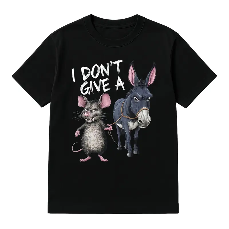 Women's 'I Don't Give A' Funny T-Shirt, Retro Humorous Graphic Tee, Casual Cotton Crew Neck Loose Fit Summer Top, Funny Shirts, Humor Graphic Tee, Clothes, Character-Based Women's T-Shirts
