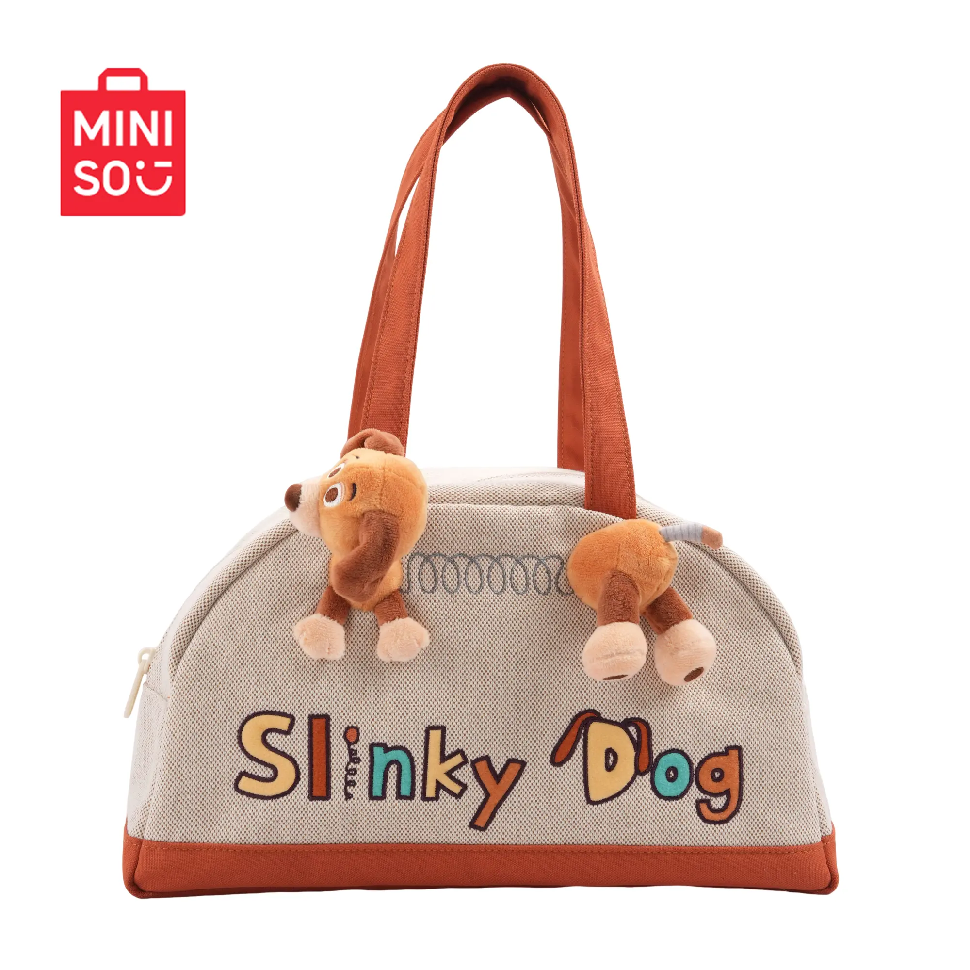 MINISO Toy Story Slinky Dog Women's Casual Fashion Crossbody Shoulder Handbag - Fun Contrast Colors, Classic Cartoon Print, Lightweight, Dual Straps, Dual Hand-Shoulder Use, Ideal for Summer Shopping, Outdoor Walks Back-to-School Gifts