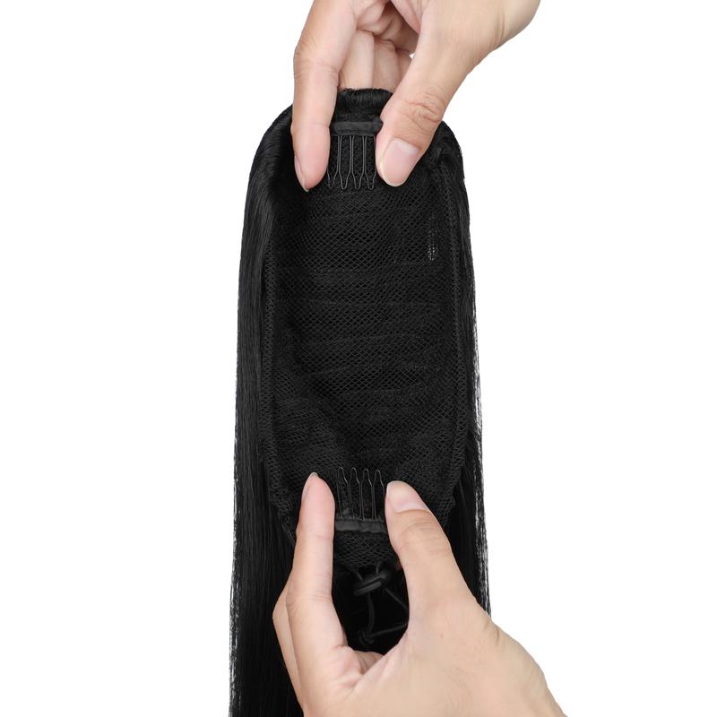 Ponytail Extension 26 Inch Drawstring Ponytail Extension for Women Long Straight Hair Extensions for Daily