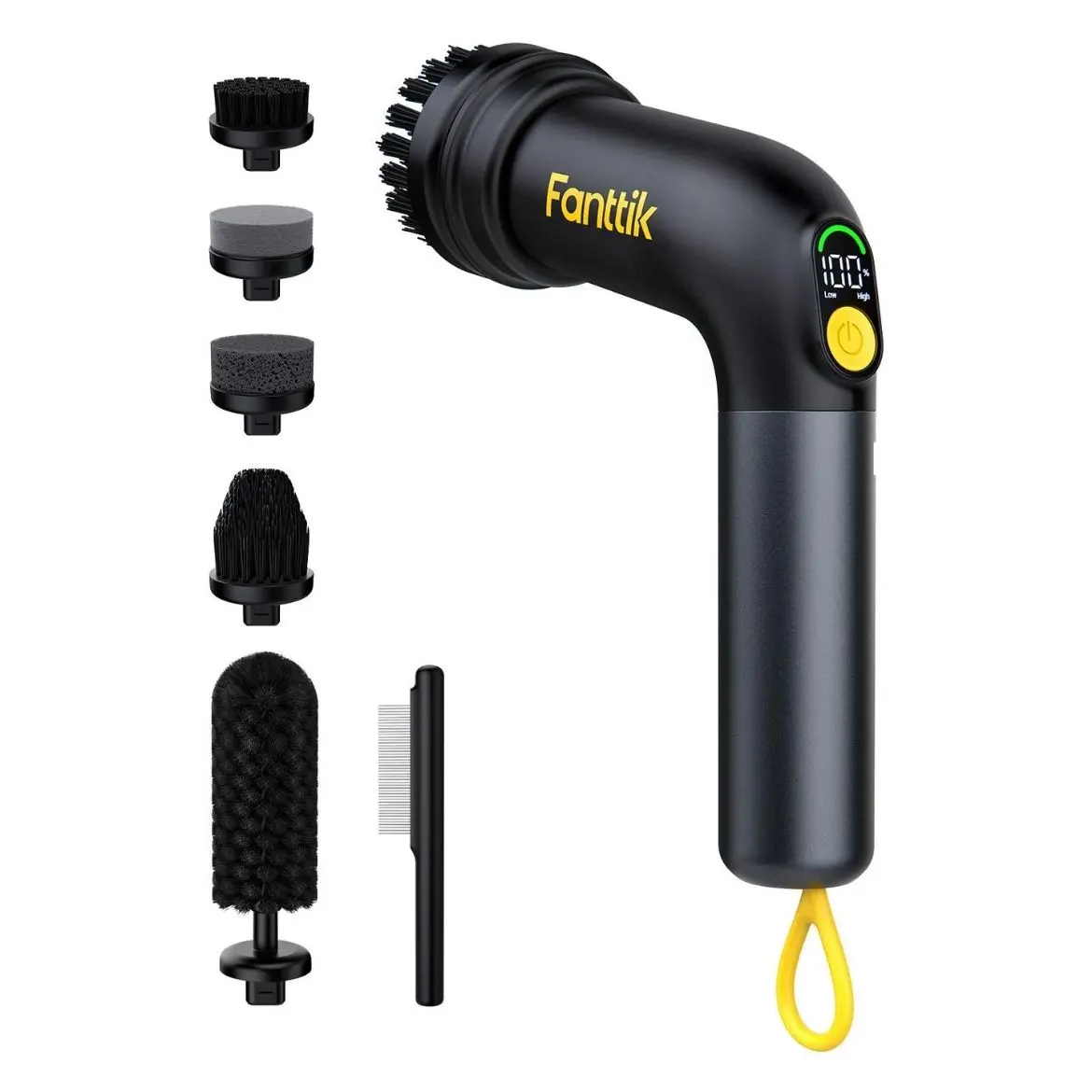 【DealsForYouDays】Fanttik G9 Handheld Cordless Electric Spin Scrubber - MagnaStorm Motor, Dual-Speed, 5 Brush Heads, LED Display, IPX7 Waterproof, 2500mAh Type-C Charging, Cordless & Handheld Cleaning Brush for Kitchen, Cordless Cleaning Brush SummerWins s