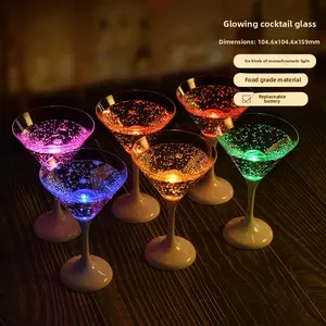 Liquid-sensing LED flashing crystal cup, multi-color water-activated glowing cup, automatically lights up, suitable for bar parties, gifts, Thanksgiving tableware, made of flashing plastic material, Valentine's Day gift for boyfriend perfect easter decor